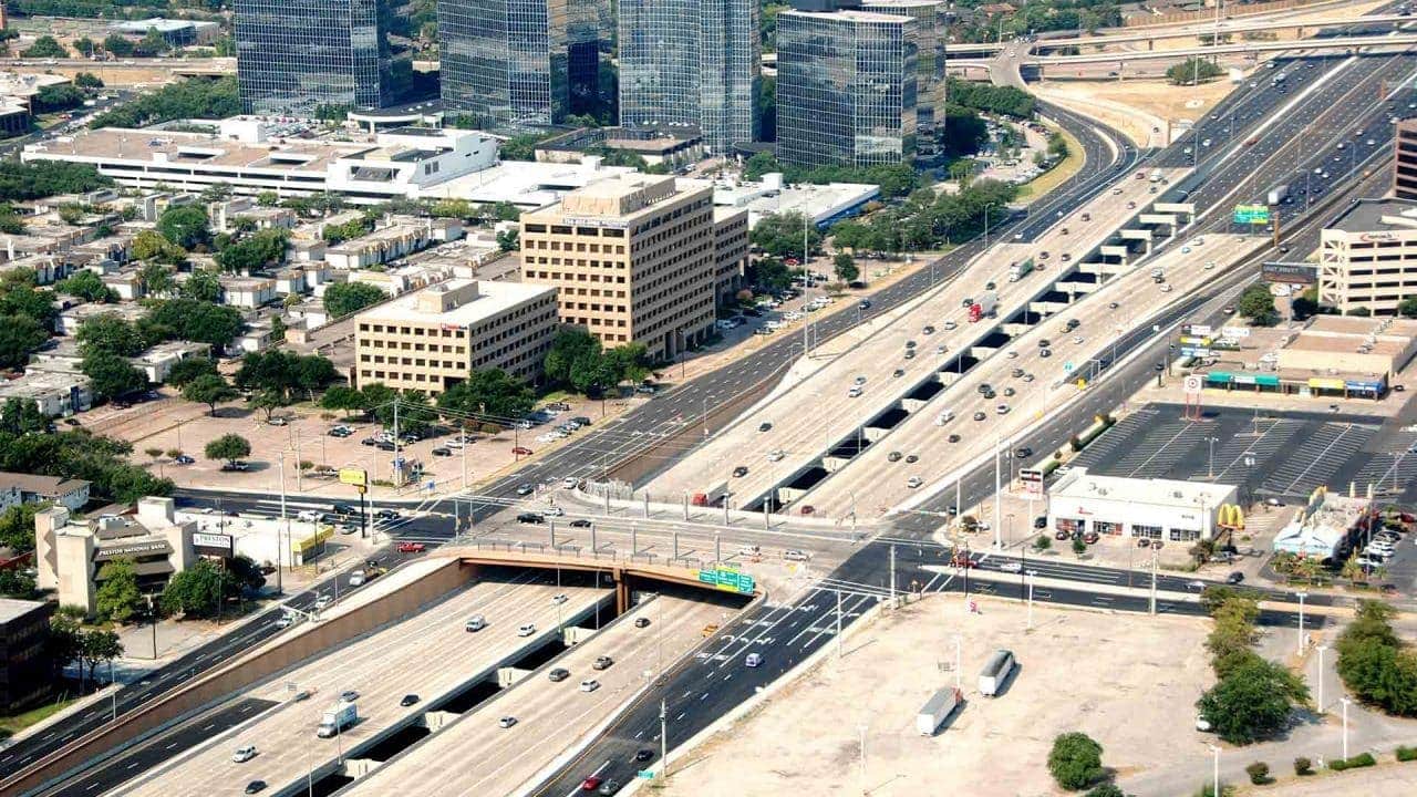 LBJ highway in Texas the United States construction