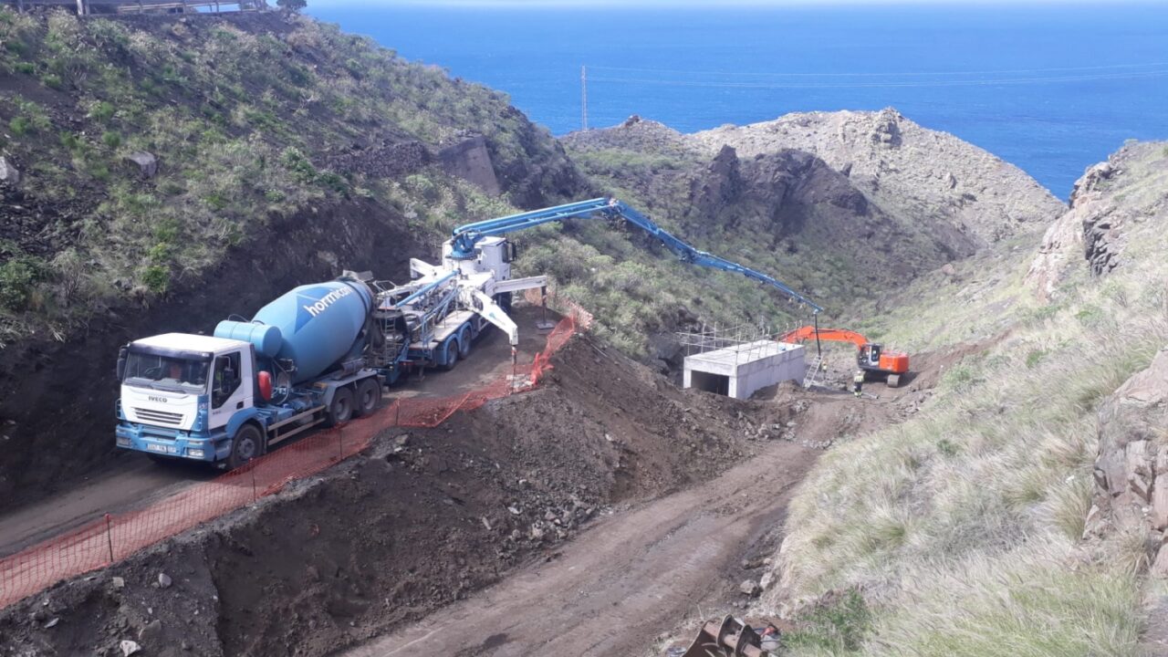 Obras de la Carretera El Risco -Agaete en Las Palmas de Gran Canaria