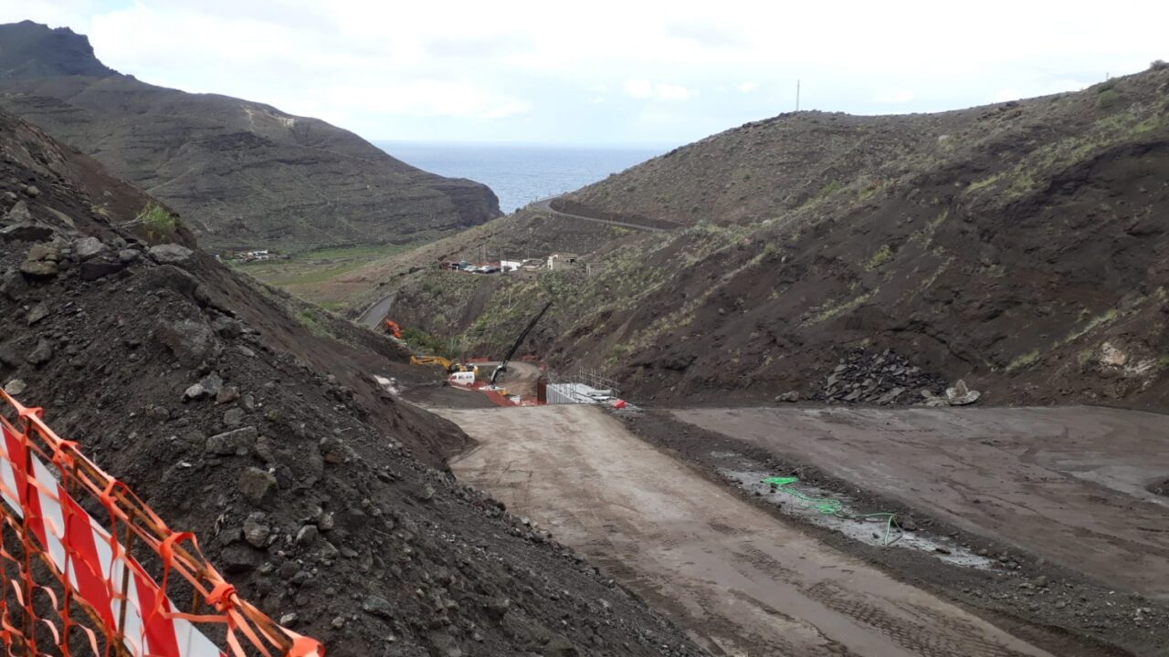 Obras de la Carretera El Risco -Agaete en Las Palmas de Gran Canaria