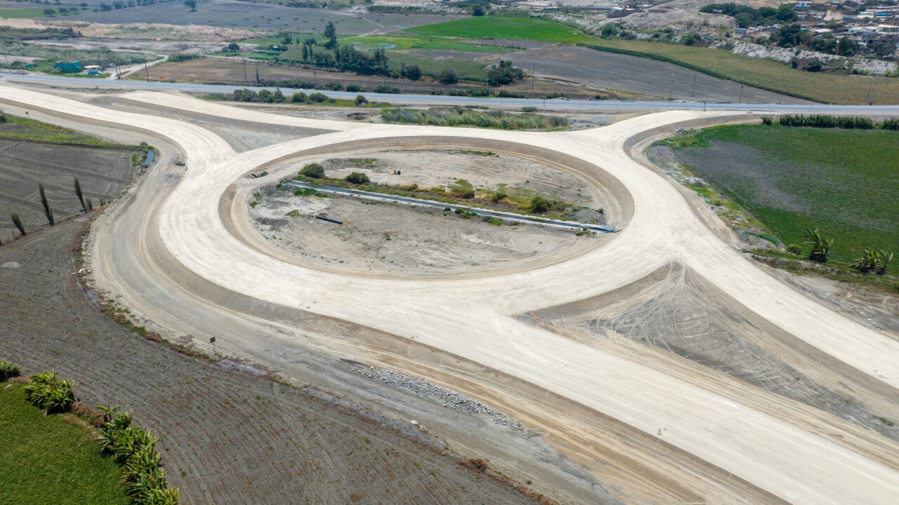 Proceso de construccion del proyecto vial Chimbote Peru de Ferrovial
