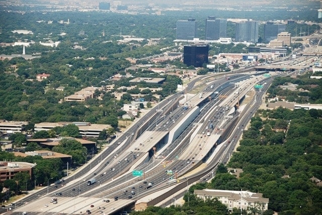LBJ Express highway in Dallas, Texas