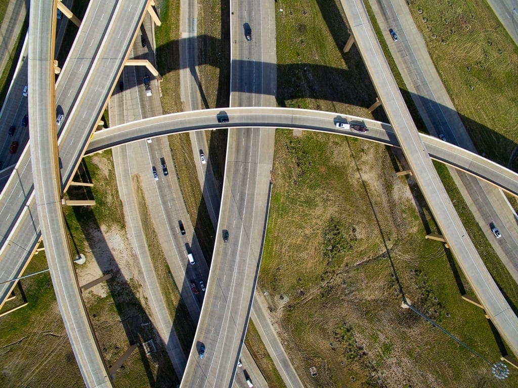 vista aérea autopista north tarrant express en Texas por Ferrovial