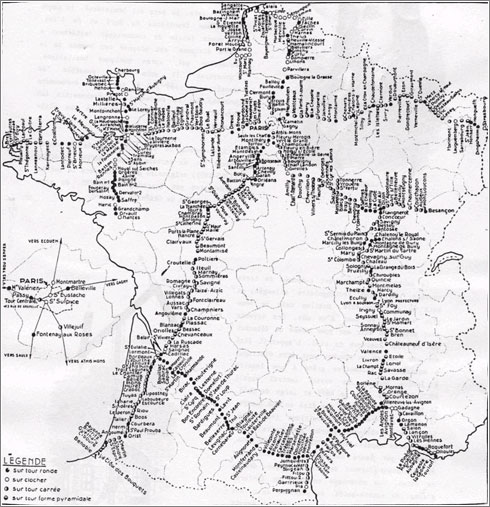 Línea de telégrafo óptico en Francia