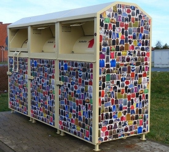 Clothing recycling bin