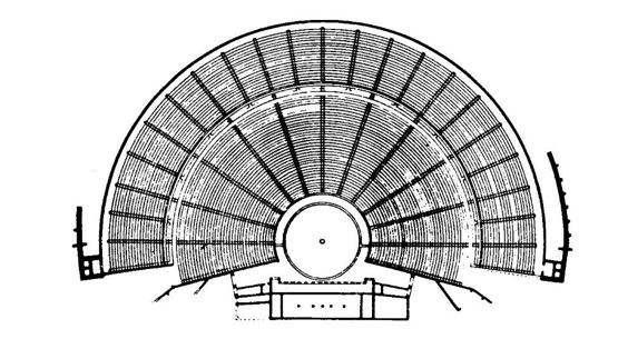Plan of the theatre of Epidaurus-evolution of architecture 