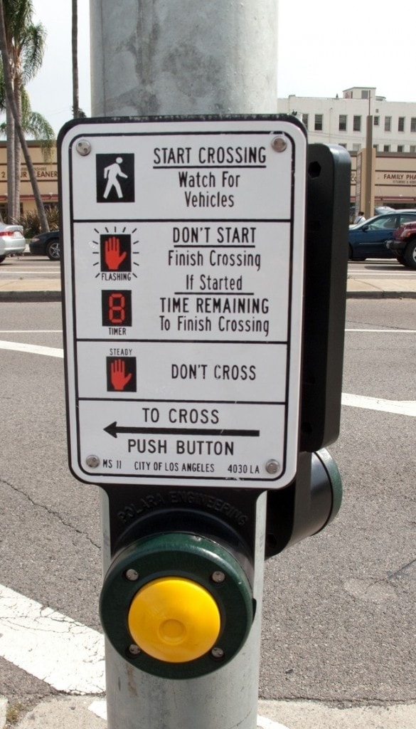 LA pedestrian crossing button