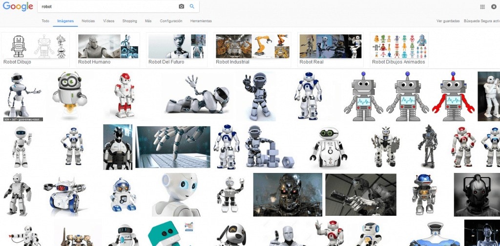 Resultados de robots en Google imágenes