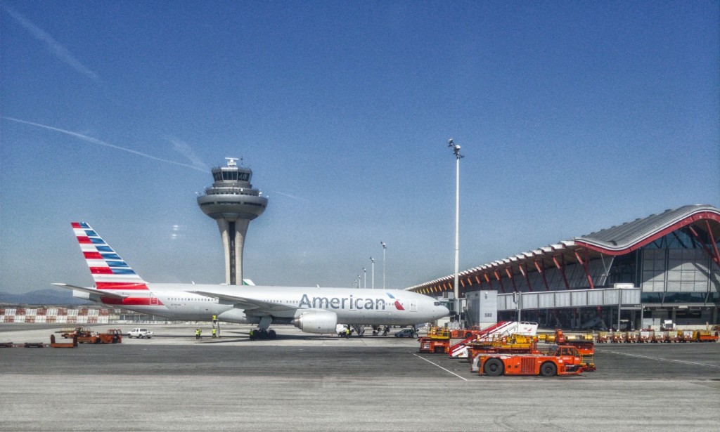 plane on  runway airport