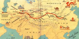 Recreación de mapa de la antigua Ruta de la Seda / Universidad de Yale