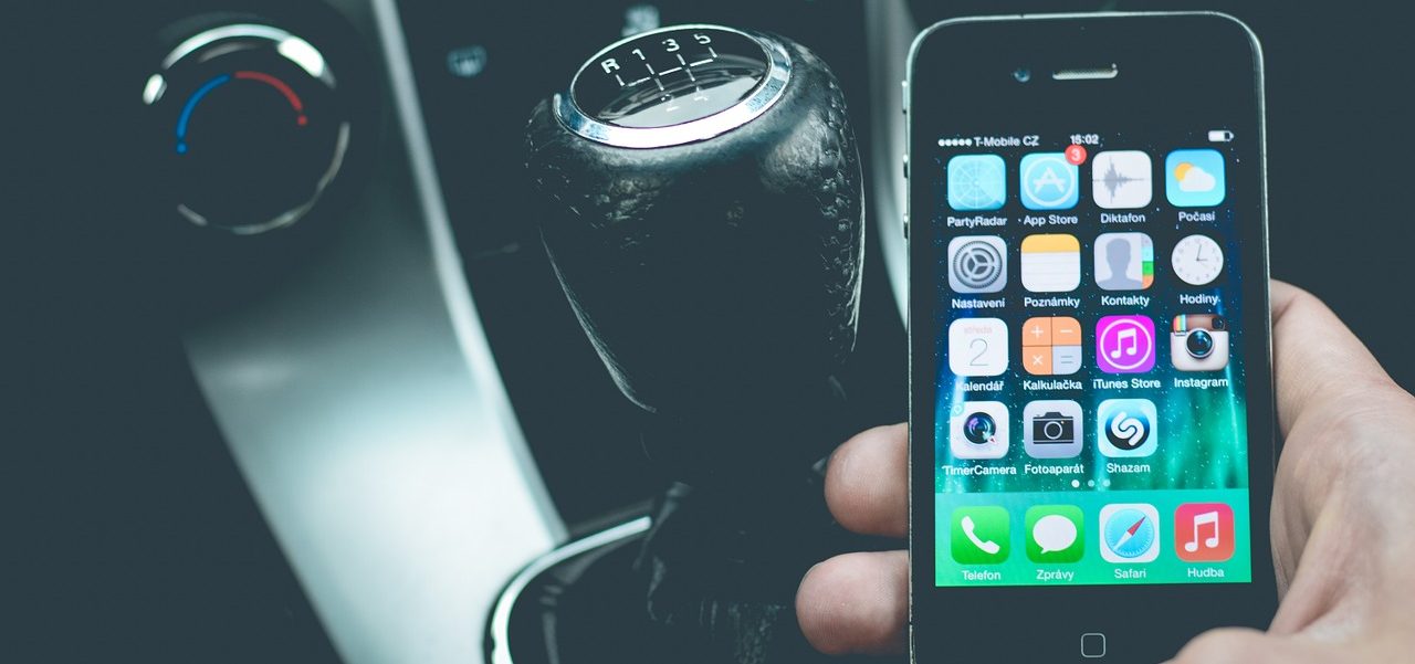 connected car and a smartphone