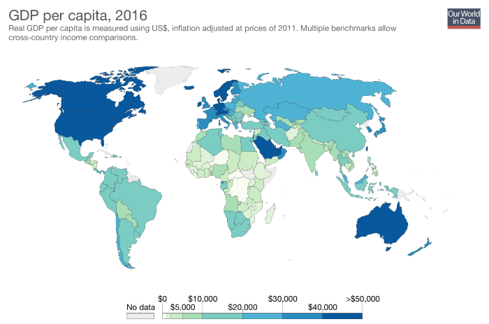 mapa de GDP per capita 