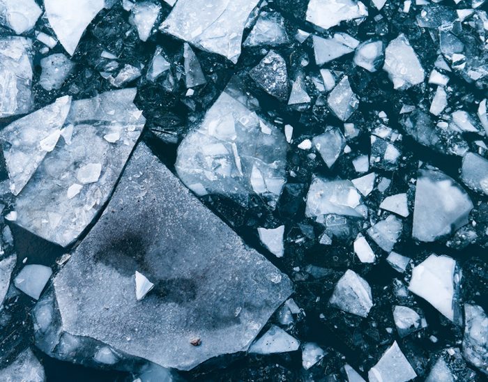 Image of an ice sheet broken into pieces