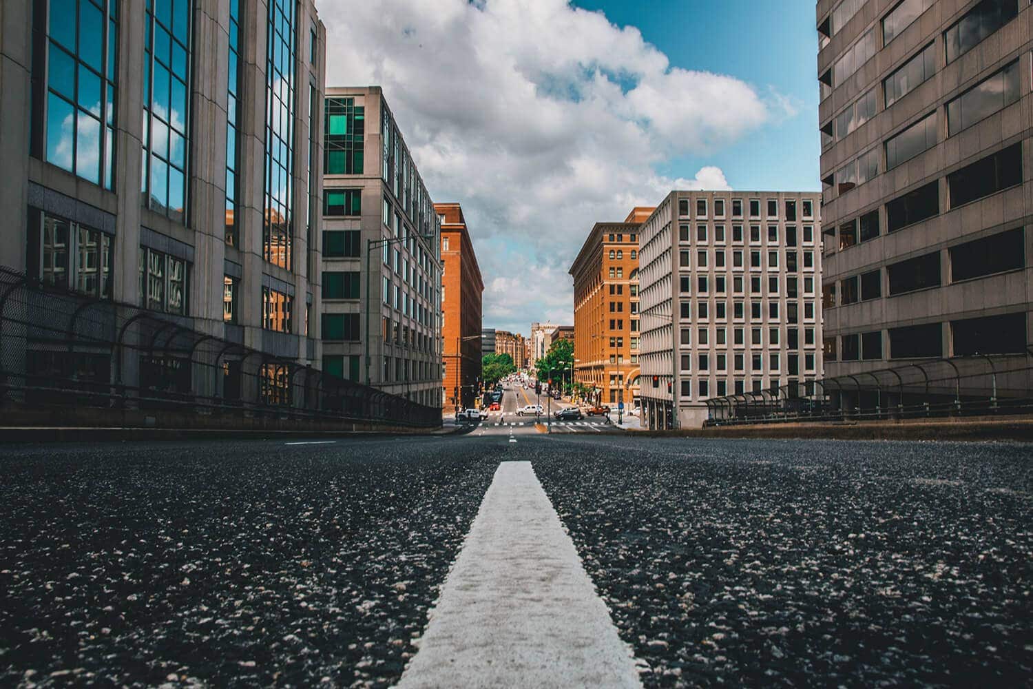 Asphalt and concrete contribute to the heat island effect in cities. 