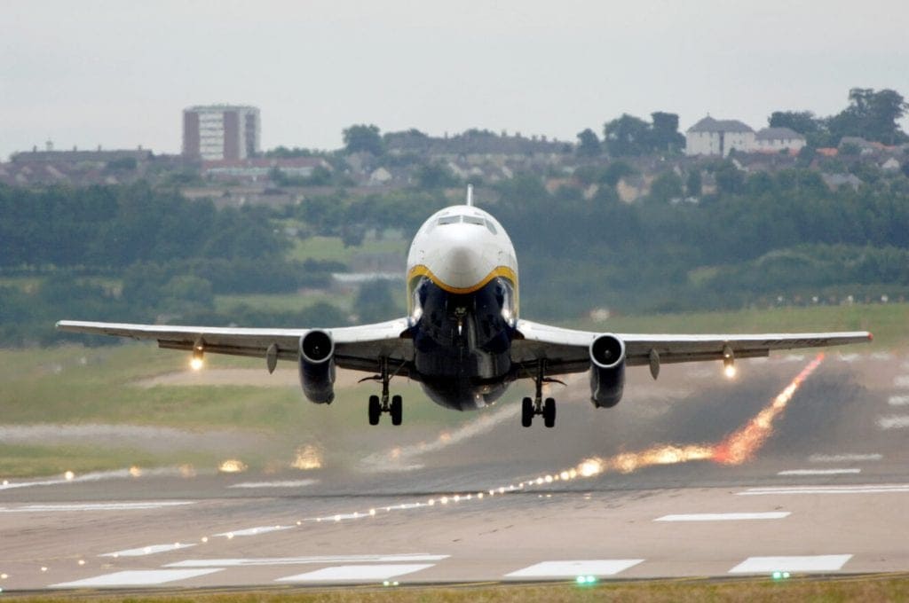An airplane from Aberdeen as it takes off