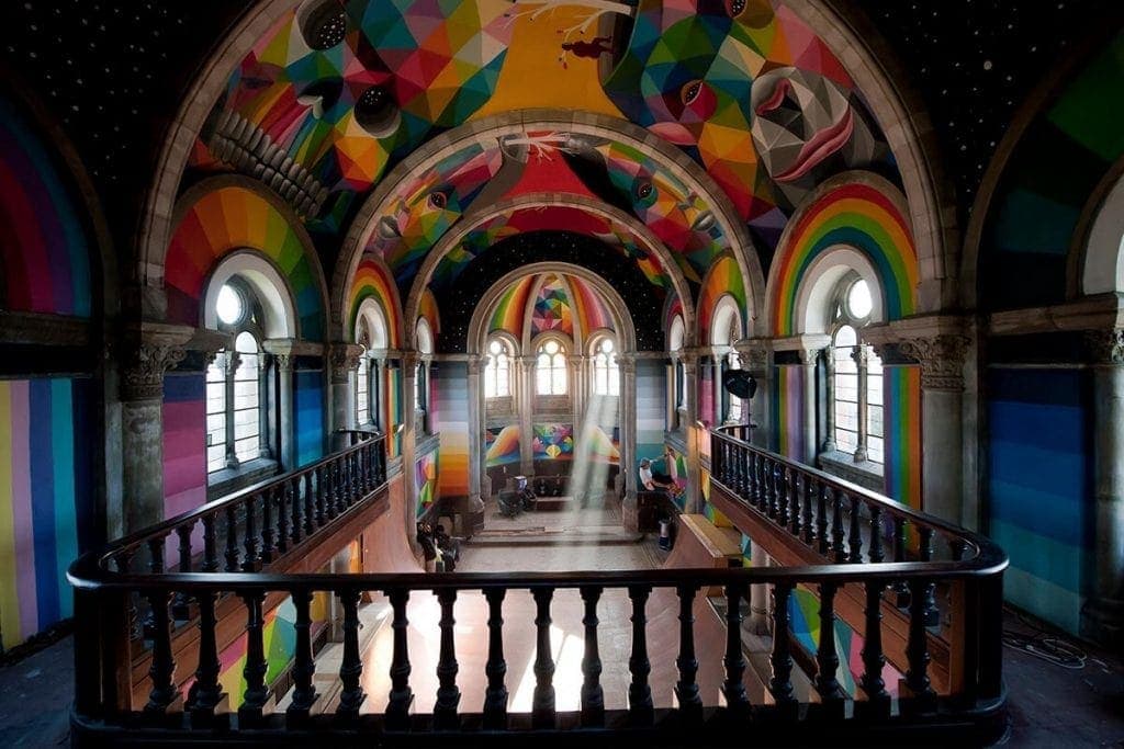 Deconsecrated Church in Asturias transformed into park for skaters with works and reform of the artist Okuda