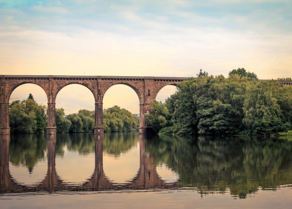 Photo of an aqueduct over a river