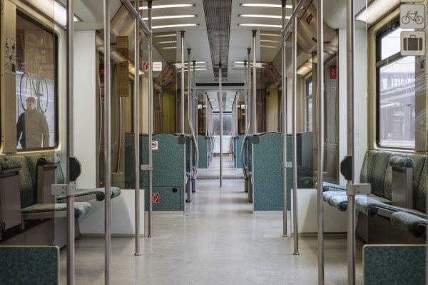  Image of the interior of an empty train car