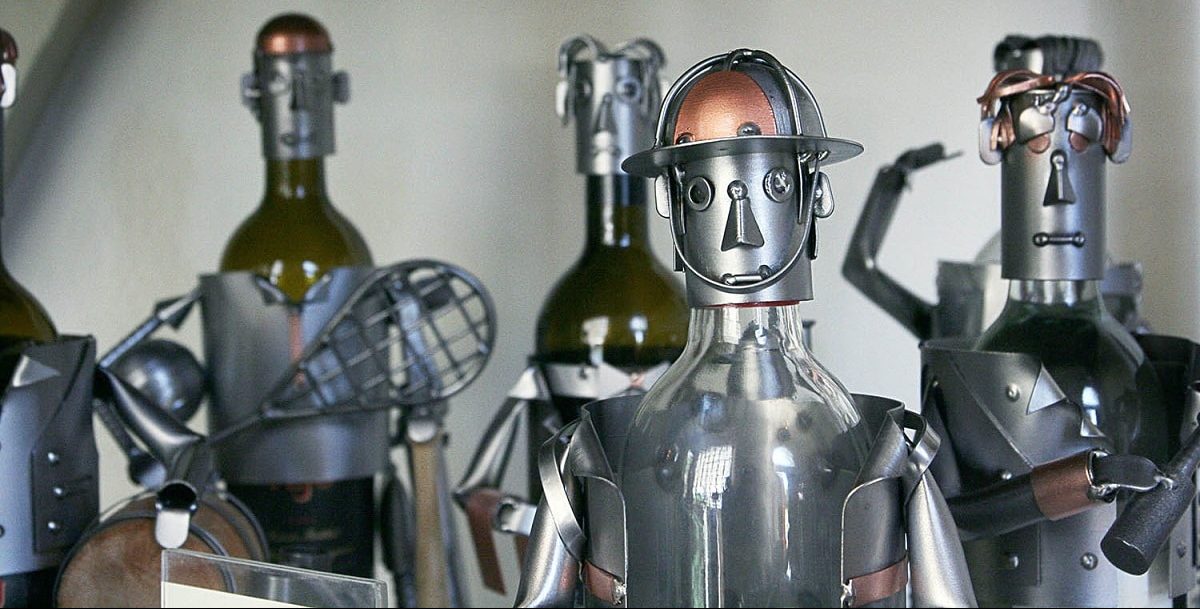 Botellas customizadas como robot