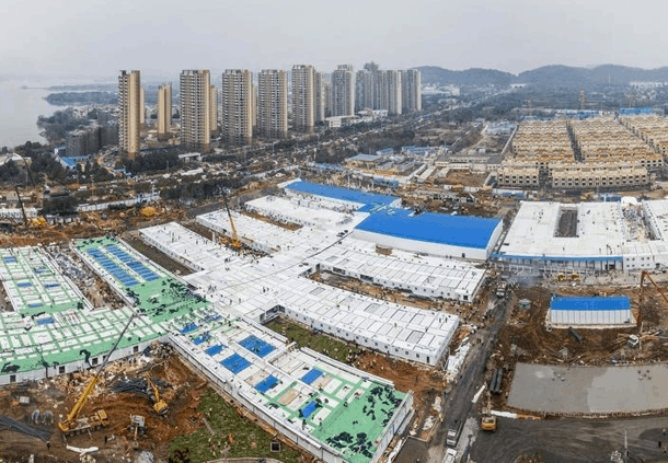Construcción del hospital Huoshenshan