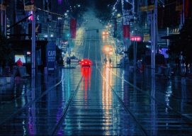 urban road at night