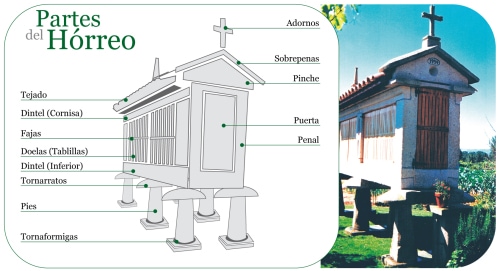 partes del hórreo