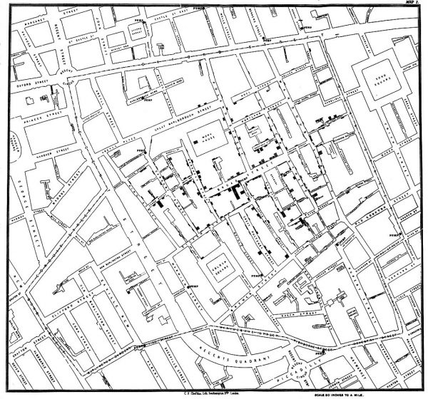 John Snow’s map of the cholera