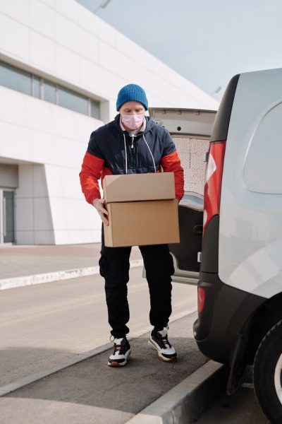 Man delivering boxed goods