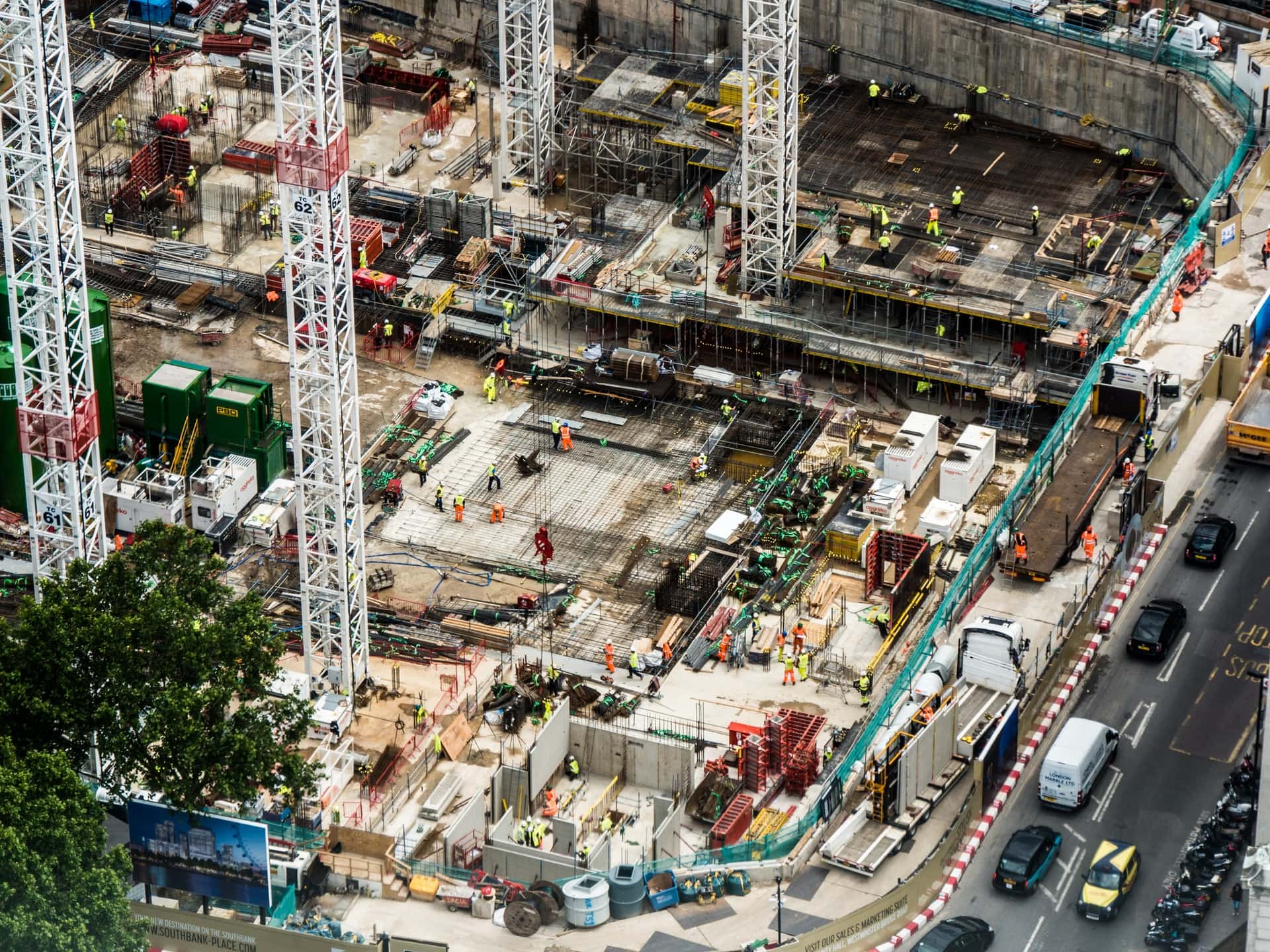 aerial view construction side