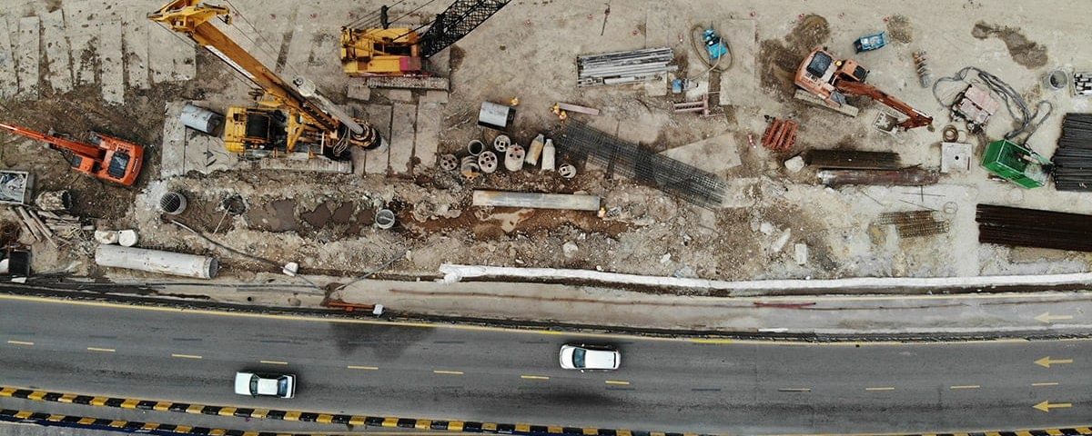 construction site aerial view