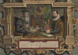Retrato de los cartógrafos Gerard Mercator y Jodocus Hondius