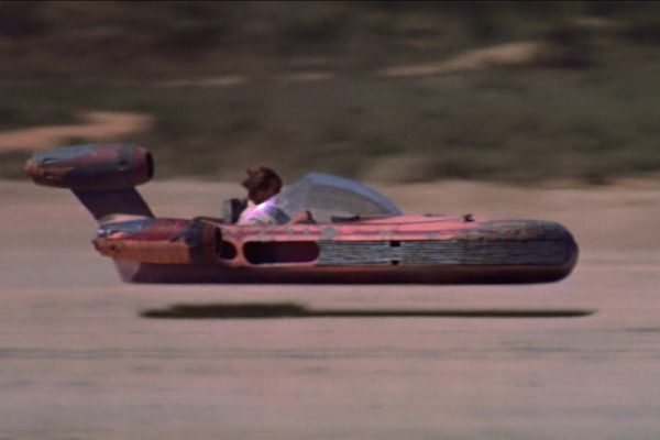 Luke Skywalker aboard the X-34 landspeeder.