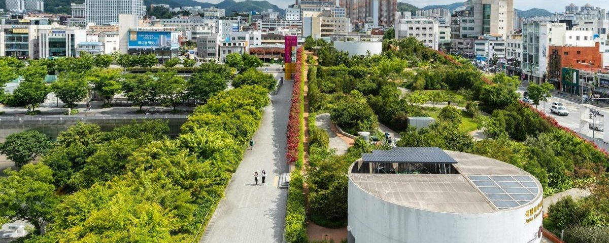 A city full of greenery.