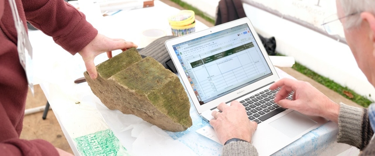laptop, archaeological site