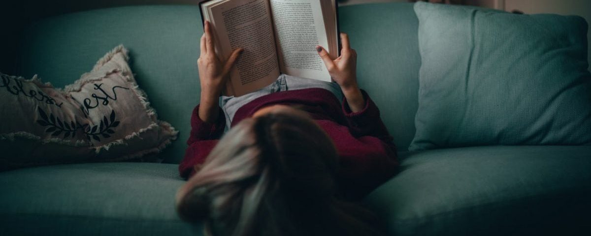 woman reading a book