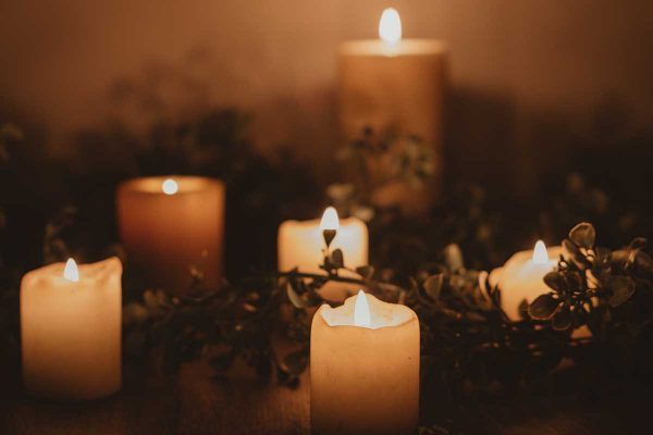 Candles are another option for decorating without increasing energy consumption at Christmastime.