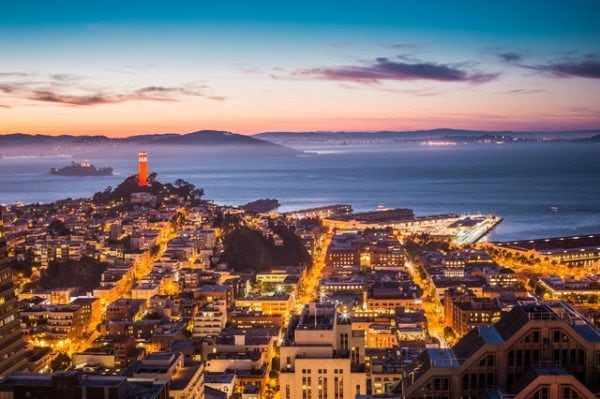San Francisco during sunset.