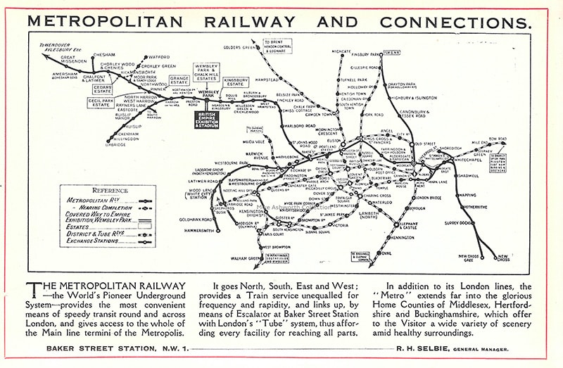  El Metropolitan Railway y sus líneas y estaciones