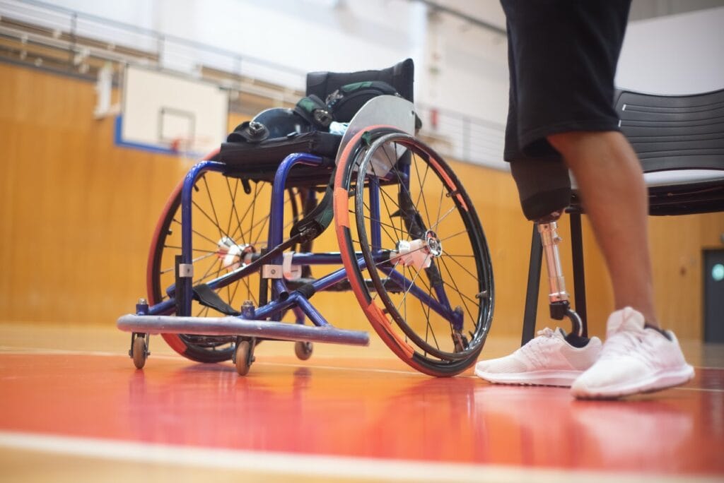 an athlete with a wheelchair