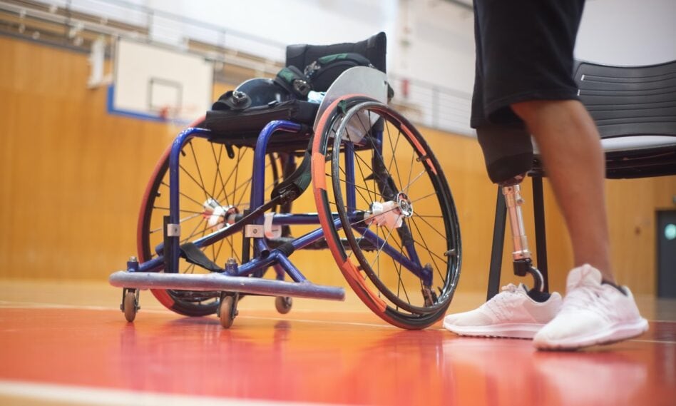 an athlete with a wheelchair
