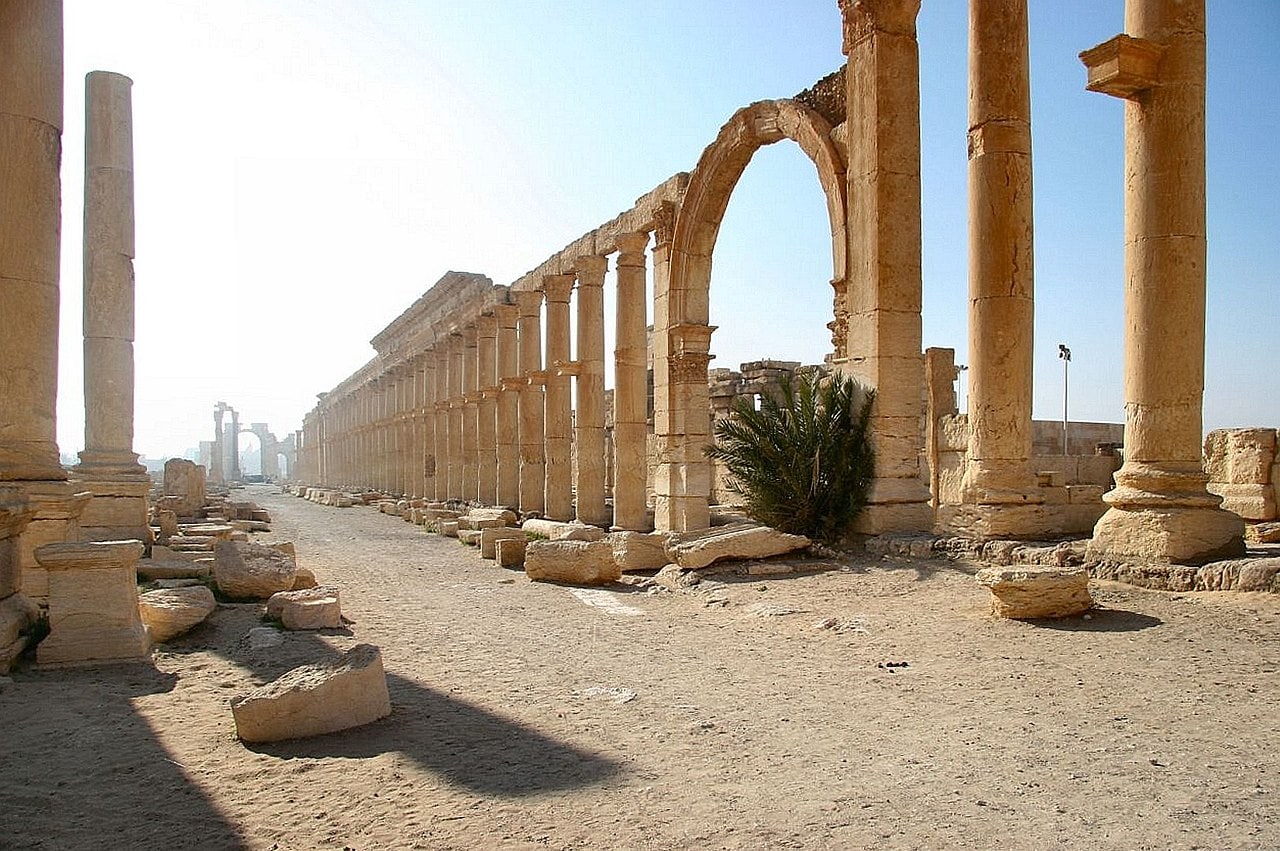 Decumanus in the Roman city of Palmyra, Syria
