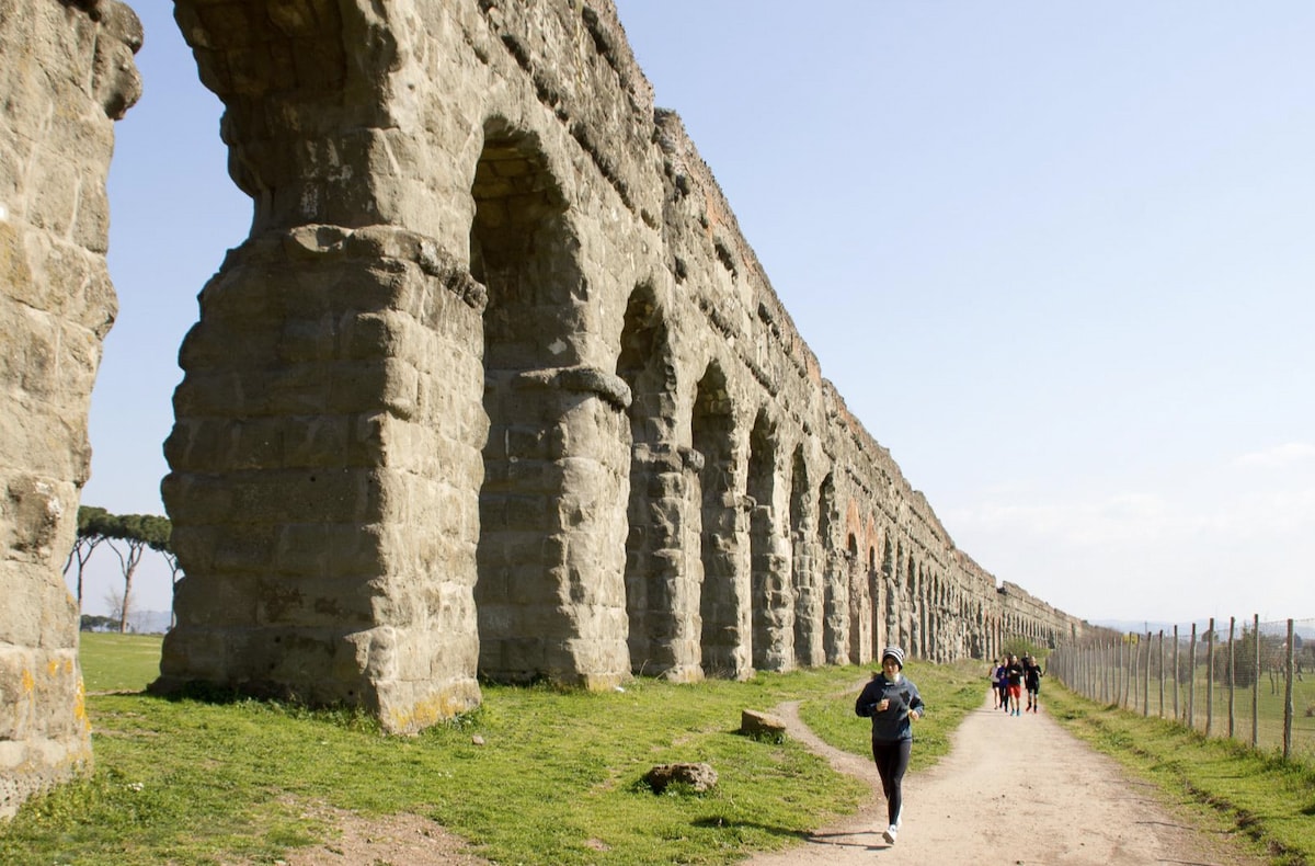 Parque de acueductos romanos en Roma