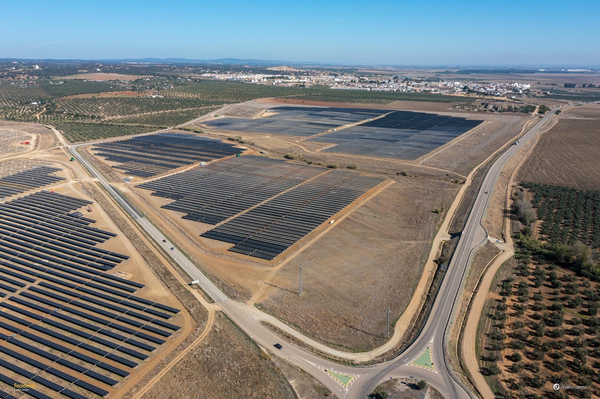 Aerial image of El Berrocal, the photovoltaic plant.