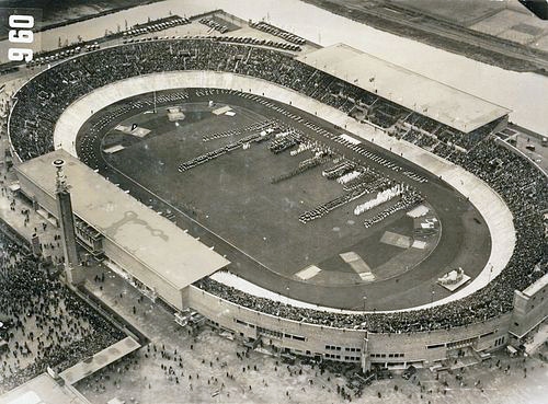 The Amsterdam stadium at the 1928 Olympics