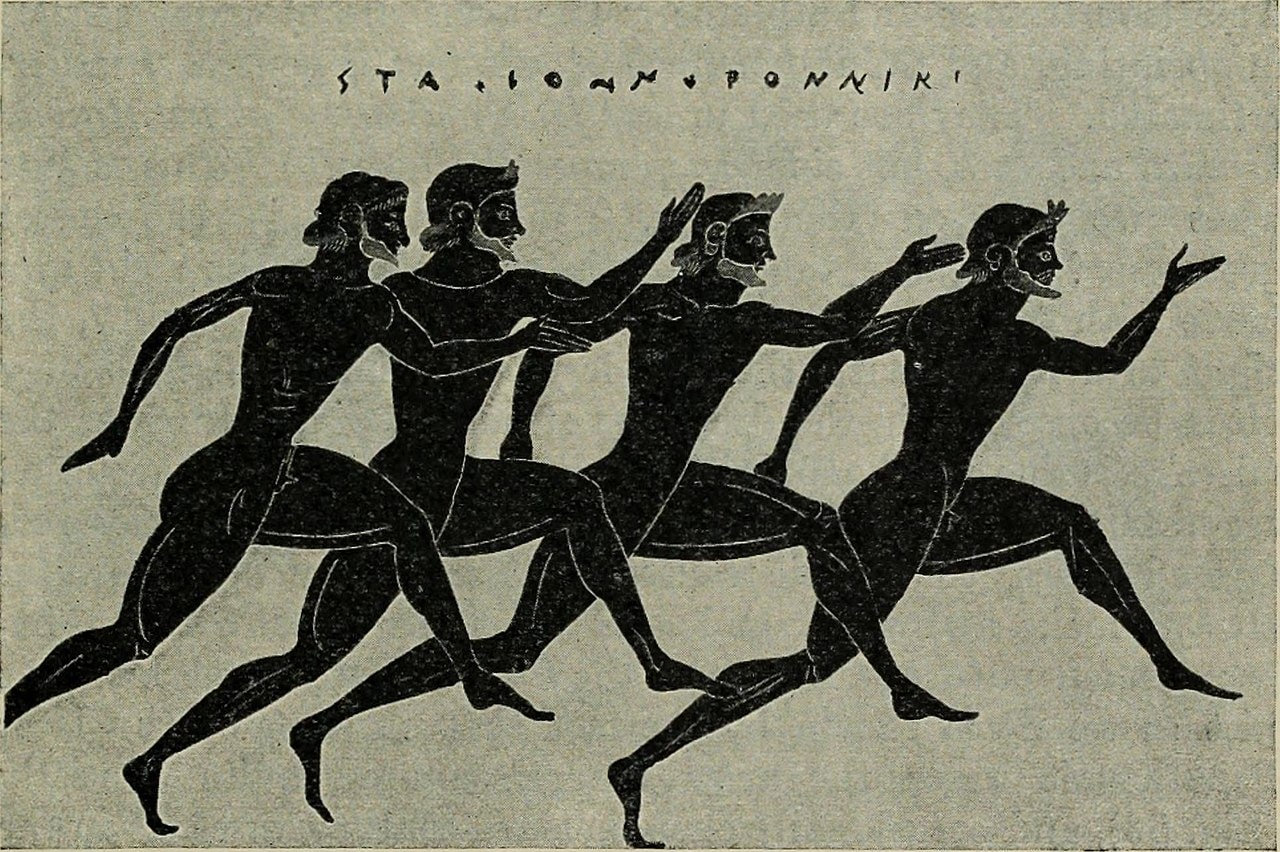 Representación de pruebas de atletismo en la antigua Grecia