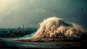 tsunami illustration, force of nature