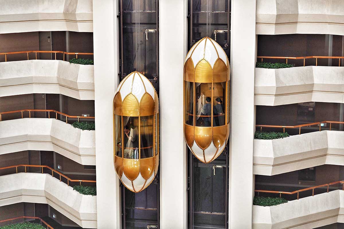 Elevators at a building