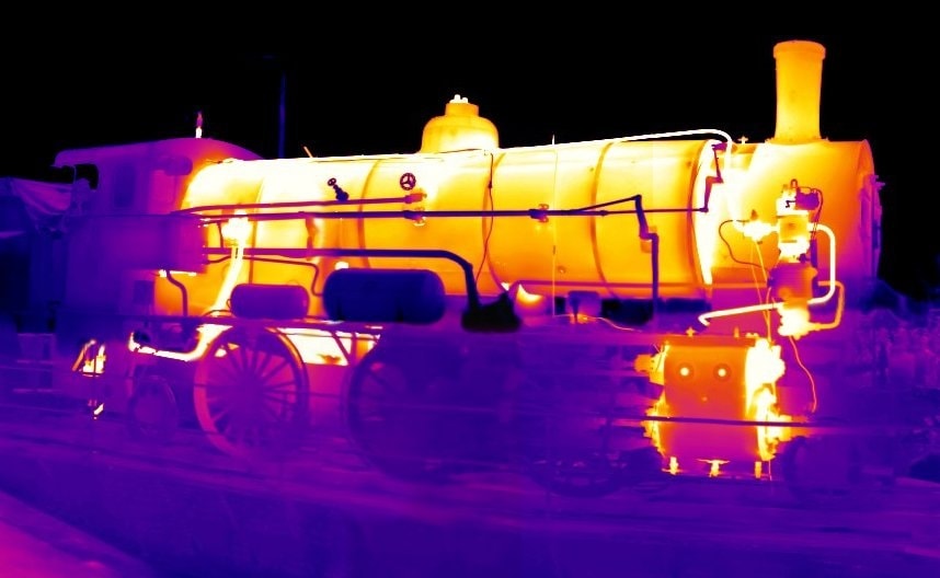 Thermosensitive image of steam train machine