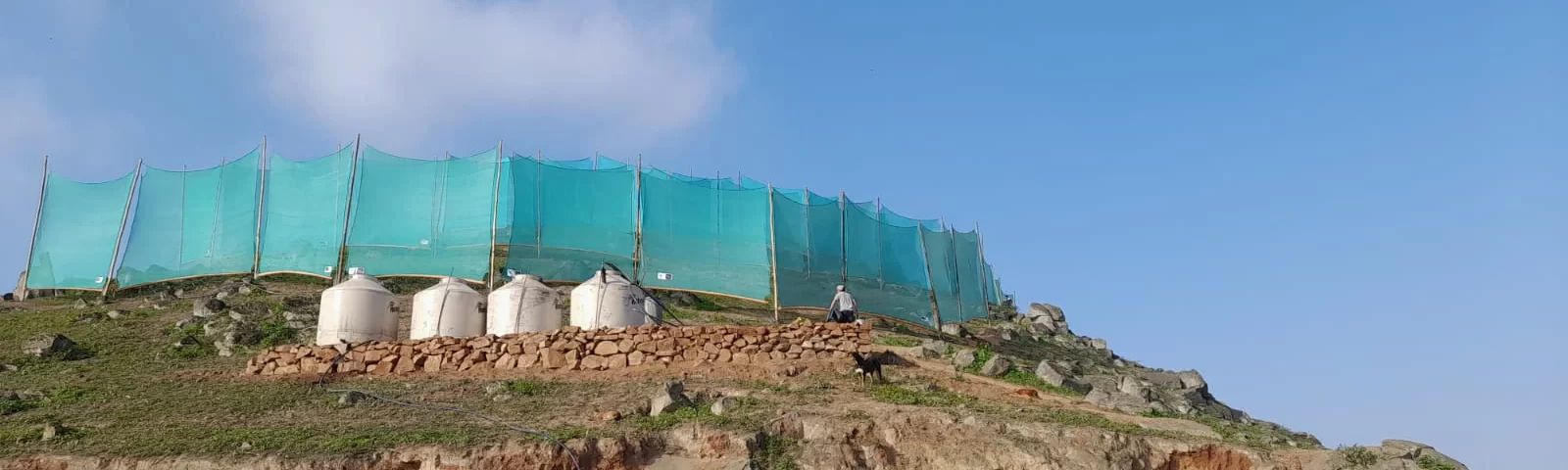 Fog-catching nets on the outskirts of Lima