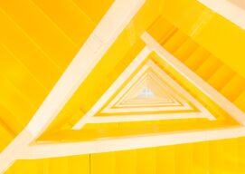 yellow geometric staircase