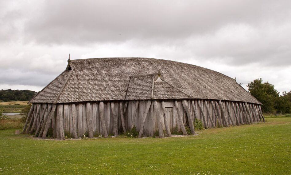 Reconstruction of a Viking house in Fyrkat